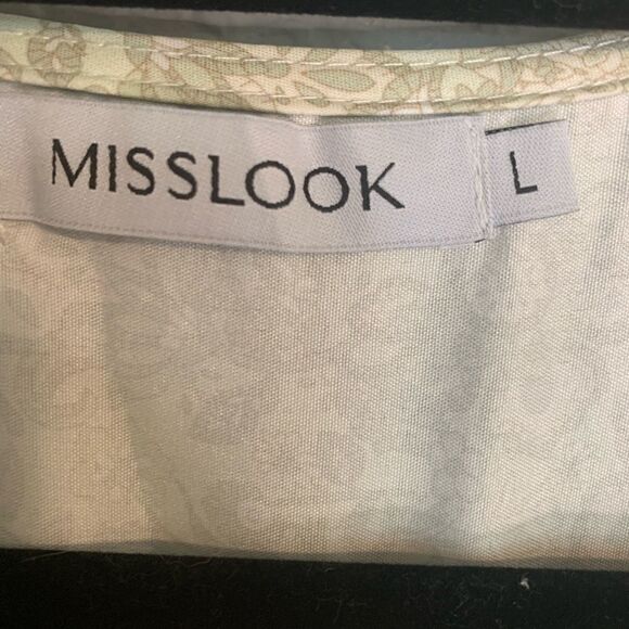 Misslook green paisley dress size L - Picture 4 of 9